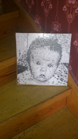 Foto gjord med pärlor liten